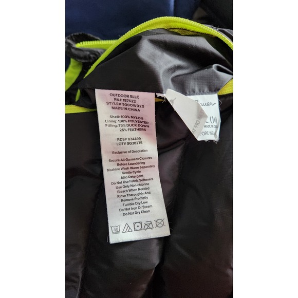 Eddie Bauer Youth LIKE NEW Large Reversible Down Jacket & Waterproof Raincoat - Picture 5 of 7
